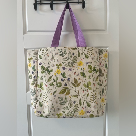 Large Floral Recycled Cotton Tote - Picture 2 of 6
